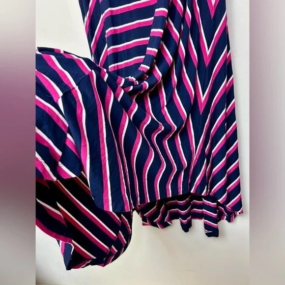 CHICO’S striped Pink/Blue Elastic waist pull on Maxi Skirt Size 0 4/6 US - Picture 9 of 10